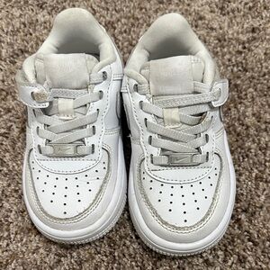 Nike Kids White and Gray Sneakers